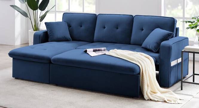 Neptune Sofa cum Bed (Blue) by Urban Ladder - Front View Design 1 - 832009