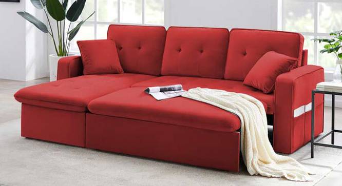 Neptune Sofa cum Bed (Red) by Urban Ladder - Front View Design 1 - 832013