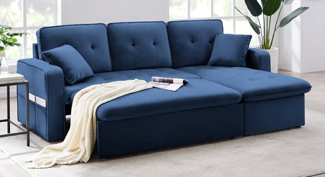 Neptune Sofa cum Bed (Blue) by Urban Ladder - Front View Design 1 - 832015