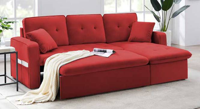 Neptune Sofa cum Bed (Red) by Urban Ladder - Front View Design 1 - 832019