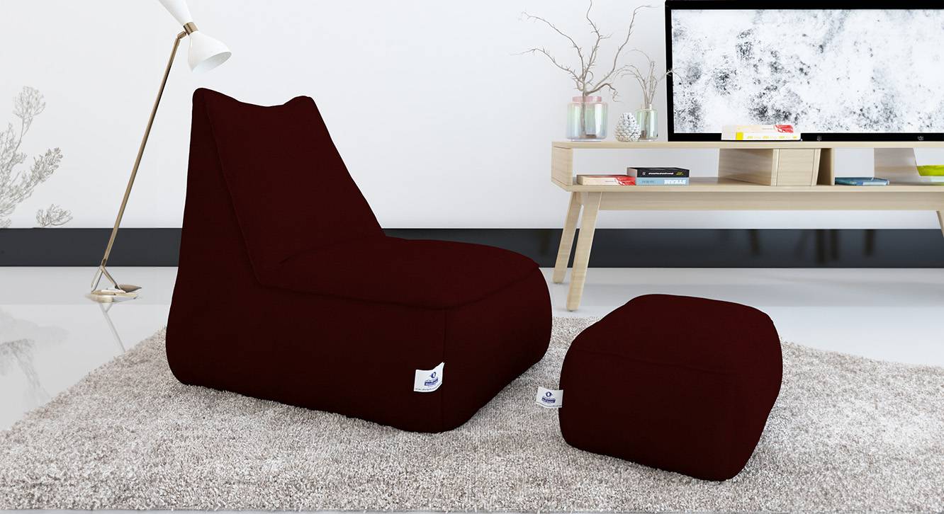 Recliner + Footrest Bean Bag with Beans Urban Ladder