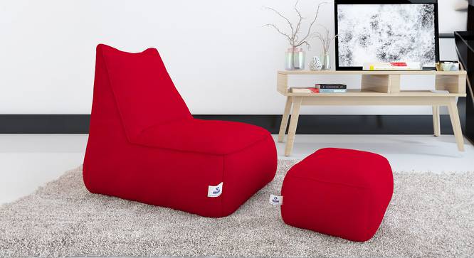 Recliner + Footrest Bean Bag with Beans (Red, with beans Bean Bag Type, XXXL Bean Bag Size) by Urban Ladder - Front View Design 1 - 832051