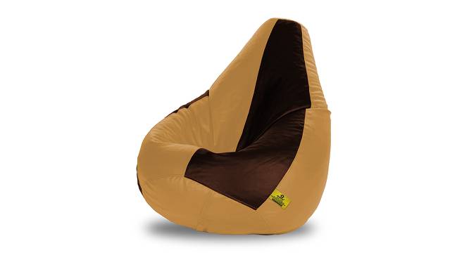 Leatherette Bean Bag with Beans (with beans Bean Bag Type, Beige & Brown, J Bean Bag Size) by Urban Ladder - Front View Design 1 - 832070