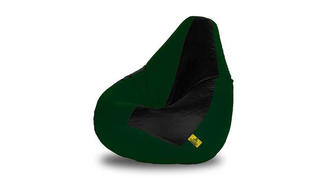 Leatherette Bean Bag with Beans (with beans Bean Bag Type, Green & Black, J Bean Bag Size) by Urban Ladder - Front View Design 1 - 832071