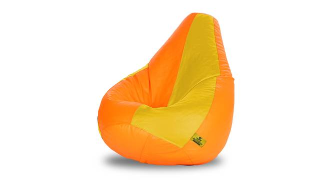 Leatherette Bean Bag with Beans (with beans Bean Bag Type, Orange & Yellow, J Bean Bag Size) by Urban Ladder - Front View Design 1 - 832073