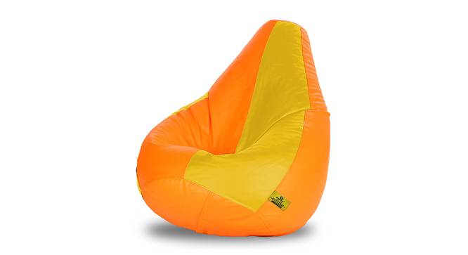 Leatherette Bean Bag with Beans (with beans Bean Bag Type, XXL Bean Bag Size, Orange & Yellow) by Urban Ladder - Front View Design 1 - 832078