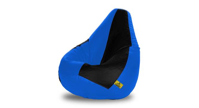 Leatherette Bean Bag with Beans (with beans Bean Bag Type, XXL Bean Bag Size, Black & Blue) by Urban Ladder - Front View Design 1 - 832186