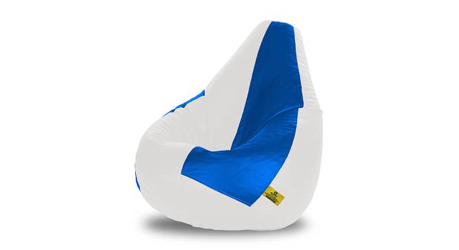 Leatherette Bean Bag with Beans (with beans Bean Bag Type, XXL Bean Bag Size, White & Blue) by Urban Ladder - Front View Design 1 - 832188