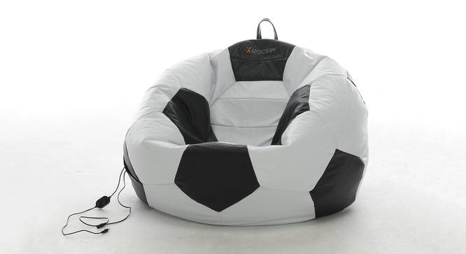 Football Leatherette Bean Bag with Beans (with beans Bean Bag Type, XXXL Bean Bag Size, White & Black) by Urban Ladder - Front View Design 1 - 832190