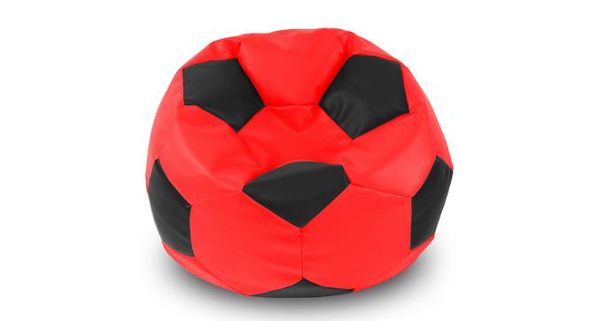 Football Leatherette Bean Bag with Beans (Red & Black, with beans Bean Bag Type, XXXL Bean Bag Size) by Urban Ladder - Front View Design 1 - 832193