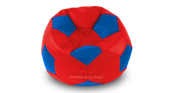 Football Leatherette Bean Bag with Beans (with beans Bean Bag Type, XXXL Bean Bag Size, Red & Blue) by Urban Ladder - Front View Design 1 - 832195
