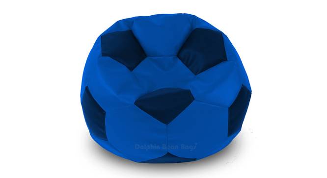 Football Leatherette Bean Bag with Beans (Blue, with beans Bean Bag Type, XXXL Bean Bag Size) by Urban Ladder - Front View Design 1 - 832197