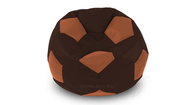 Football Leatherette Bean Bag with Beans (with beans Bean Bag Type, XXXL Bean Bag Size, Tan & Brown) by Urban Ladder - Front View Design 1 - 832200
