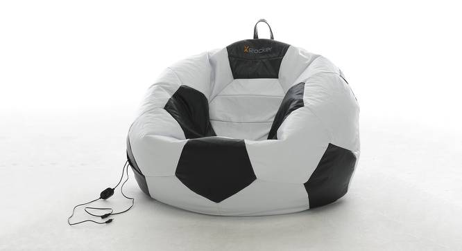 Football Leatherette Bean Bag with Beans (with beans Bean Bag Type, XXL Bean Bag Size, White & Black) by Urban Ladder - Front View Design 1 - 832204