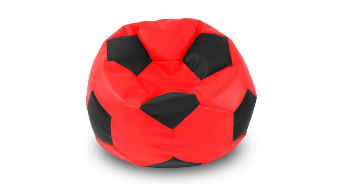 Football Leatherette Bean Bag with Beans (Red & Black, with beans Bean Bag Type, XXL Bean Bag Size) by Urban Ladder - Front View Design 1 - 832206