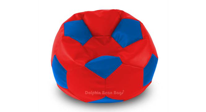 Football Leatherette Bean Bag with Beans (with beans Bean Bag Type, XXL Bean Bag Size, Red & Blue) by Urban Ladder - Front View Design 1 - 832208