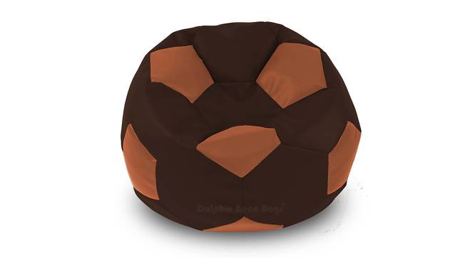 Football Leatherette Bean Bag with Beans (with beans Bean Bag Type, XXL Bean Bag Size, Tan & Brown) by Urban Ladder - Front View Design 1 - 832211