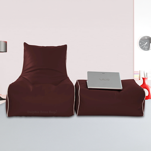 Recliner Sofa Nilkamal  Design Gamer Recliner + Footrest Bean Bag with Beans (Brown, with beans Bean Bag Type, XXXL Bean Bag Size)