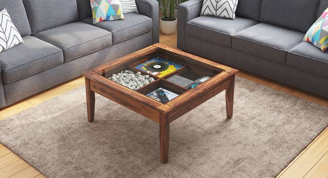 Tate Display Coffee Table (Teak Finish) by Urban Ladder - Cross View Design 1 - 