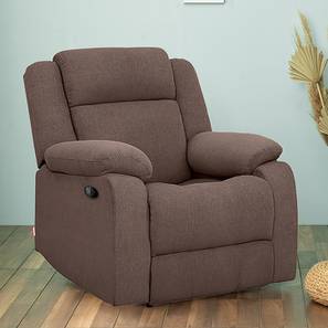 Motorized Recliners Design Avalon Fabric One Seater Motorized Recliner in Saddle Brown Colour