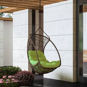 Swing Chair In Mohali Design Calabah Swing Chair With Long Chain (Green, Brown Finish)