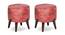 Serenity Solid Wood Ottoman - Set of 2 (Red) by Urban Ladder - - 