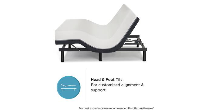 Wave King Size Adjustable Bed with Zero Gravity Comfort and Anti-Snore Sleep Modes  with Headboard (King Bed Size, Dark Grey Finish) by Urban Ladder - Front View Design 1 - 834461