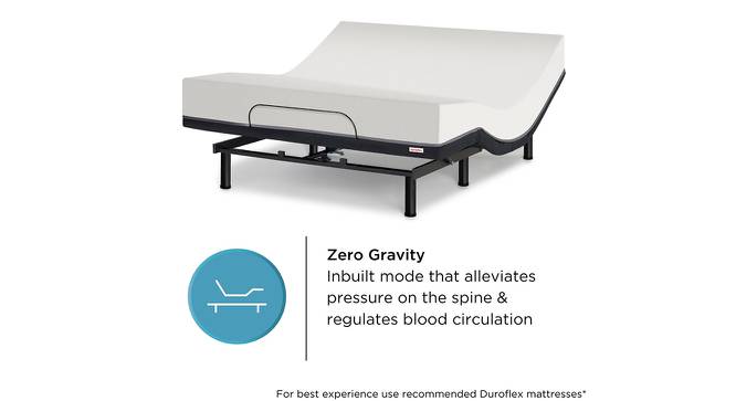 Wave King Size Adjustable Bed with Zero Gravity Comfort and Anti-Snore Sleep Modes  with Headboard (King Bed Size, Dark Grey Finish) by Urban Ladder - Design 1 Side View - 834469