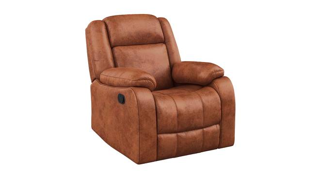 Avalon Single Seater Manual Recliner, Suede Fabric, Contemporary Look & Design, Color -  Crimson Red (One Seater, Desert Orange) by Urban Ladder - Design 1 Side View - 834514
