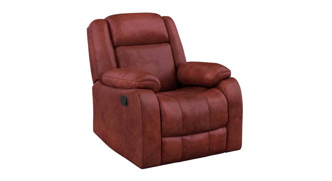 Avalon Single Seater Manual Recliner, Suede Fabric, Contemporary Look & Design, Color -  Crimson Red (Crimson Red, One Seater) by Urban Ladder - Design 1 Side View - 834515