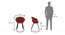 Poulain Accent Chair (Red, Fabric Seat) by Urban Ladder - Dimension Design 1 - 834537