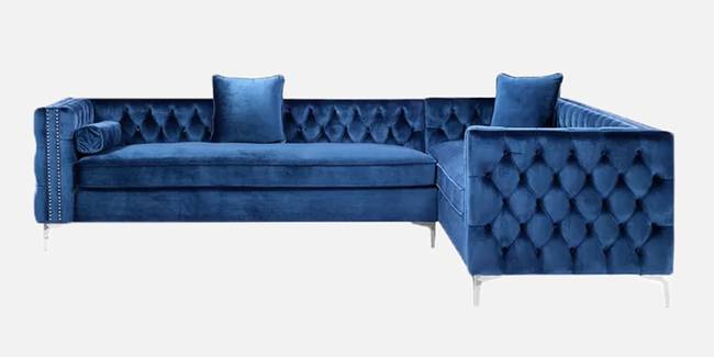 Carmel Sectional Fabric Sofa (Blue) (Blue, None Standard Set - Sofas, Fabric Sofa Material, Regular Sofa Size, Sectional Sofa Type, Left Aligned 6-seater Custom Set - Sofas)