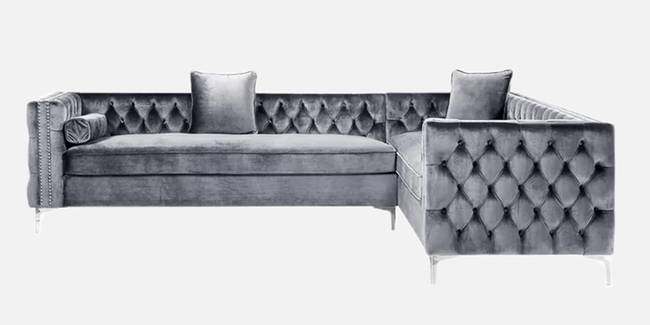 Carmel Sectional Fabric Sofa (Grey) (Grey, None Standard Set - Sofas, Fabric Sofa Material, Regular Sofa Size, Sectional Sofa Type, Left Aligned 6-seater Custom Set - Sofas)