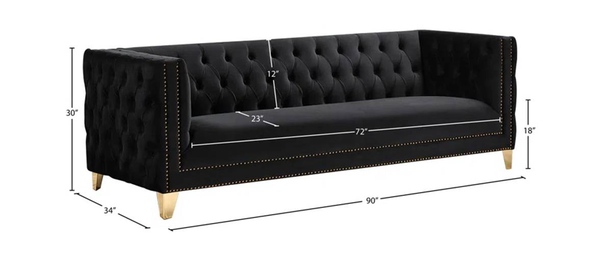 Hamilton Fabric Sofa (Black) Urban Ladder