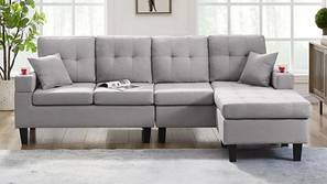 Malta Sectional Fabric Sofa (Light Grey)