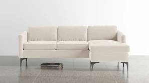 Pearl Sectional Fabric Sofa (Cream Grey)