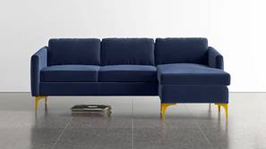 Pearl Sectional Fabric Sofa (Navy Blue)