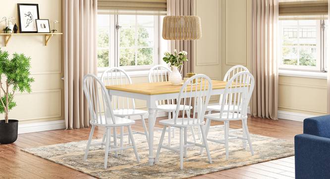 Roca 6 Seater Dining Table Two Tone With Set of Beverly Dining Chair (Two-Tone Finish) by Urban Ladder - - 836658