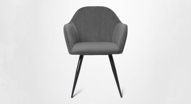 Ambar Dining Living Room Chair with Black Metal Powdered Coated (Dark Grey, Powder Coating Finish) by Urban Ladder - - 