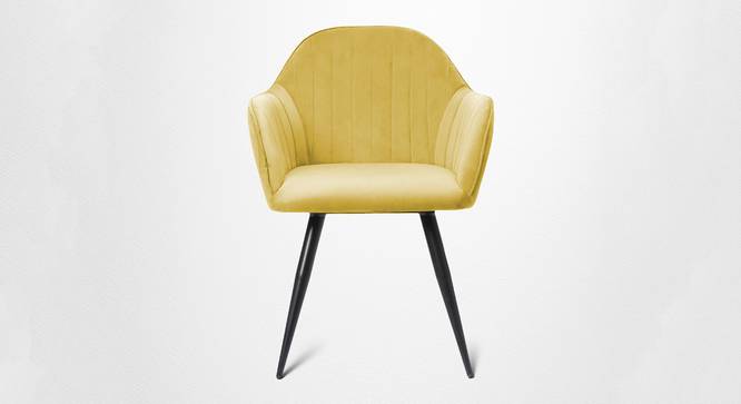 Ambar Dining Living Room Chair with Black Metal Powdered Coated (Yellow, Powder Coating Finish) by Urban Ladder - - 