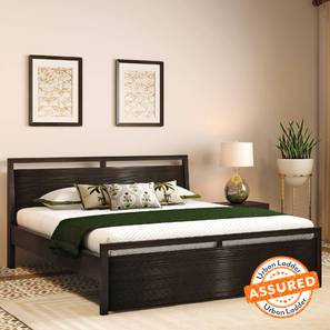 King Size Bed Design Casella Solid Wood King Size Bed in Mocha Walnut Finish