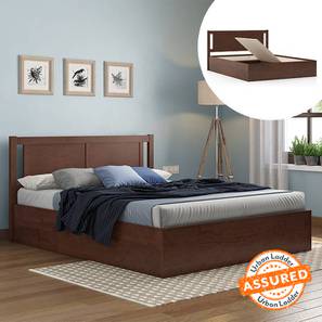 Solid Wood Beds Design Brandenberg Solid Wood King Size Box Storage Bed in Dark Walnut Finish
