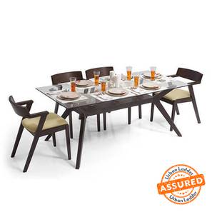 All 6 Seater Dining Table Sets In Jaipur Design Wesley - Thomson 6 Seater Dining Table Set (Beige, Dark Walnut Finish)