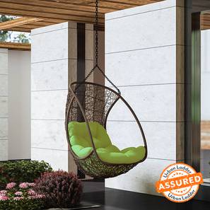 Swing Chair Design Calabah Swing Chair With Long Chain (Green, Brown Finish)