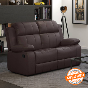 Manual Recliner Design Griffin Leatherette Two Seater Manual Recliner in Dark Chocolate Leatherette Colour