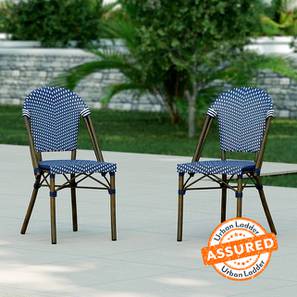 Balcony In Noida Design Kea Cane Outdoor Chair in Blue Colour - Set of