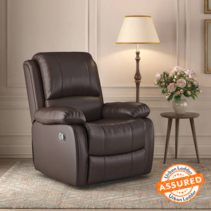 Recliners Design Lebowski Leatherette One Seater Manual Recliner in Espresso Colour