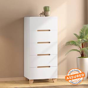 Oslo Living Room Design Oslo Engineered Wood Chest of 5 Drawers in White Finish