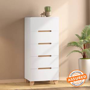 Oslo Range Design Oslo Engineered Wood Chest of 5 Drawers in White Finish