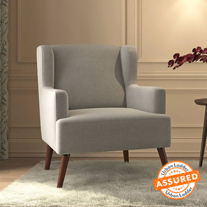 One Seater Sofa Design Brando Lounge Chair in Vapour Grey Fabric